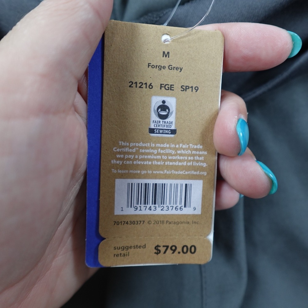 Patagonia Happy Hike Studio Pants Womens Medium Forge Gray Pull On Jogger Hiking - Picture 7 of 15